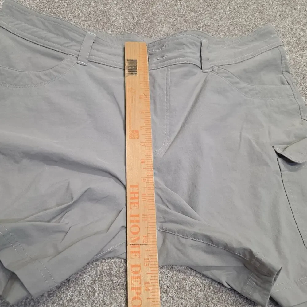 Gorpcore Eddie Bauer Women's Hiking Plus Size Cargo Shorts 16 Gray Nylon Stretch